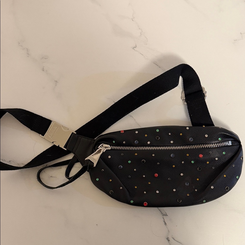 Aimee Kestenberg Black Crossbody Bag with Colorful Dots